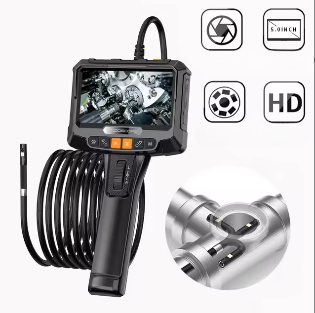 Rotating Dual-Lens Endoscope Inspection Camera