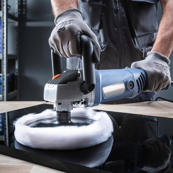 1,400 W Corded 180 mm Variable-Speed Polisher with Soft-Grip & Speed Control