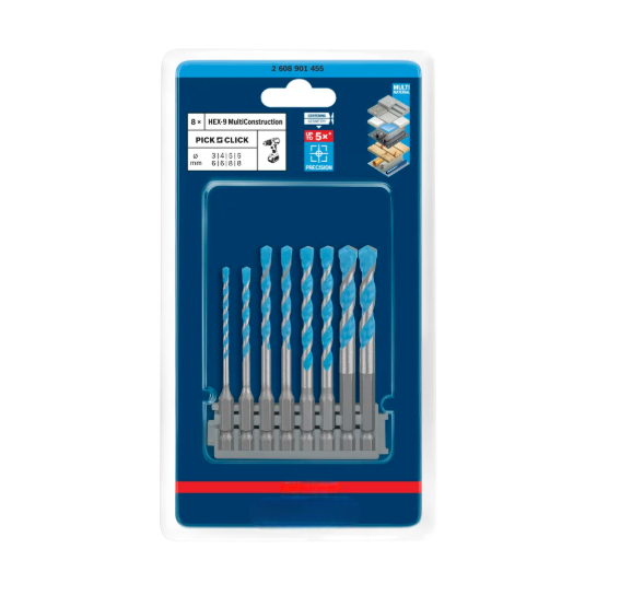 MultiConstruction Drill Bit Set – 8 Pieces